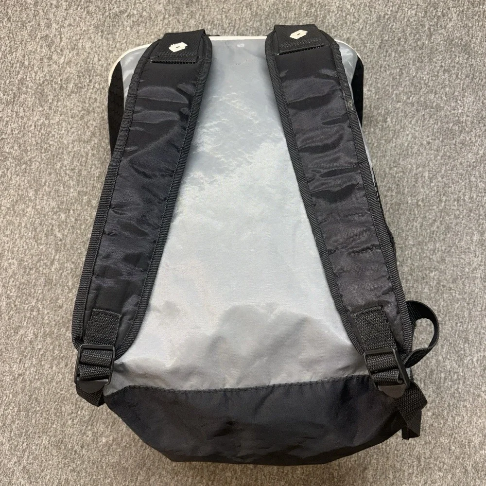 Vintage 90s‎ Lotto Spell Out Box Logo Soccer Football Backpack Book Bag Black